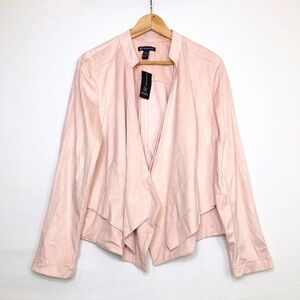 INC International concepts, Blush pink faux suede, open closure jacket￼